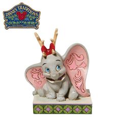 Enesco 小飛象 聖誕鹿角 塑像 公仔 精品雕塑 Dumbo 迪士尼Disney【294862】