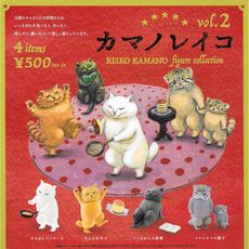 全套4款 Reiko Kamano 貓咪插畫公仔 P2 扭蛋 轉蛋 動物模型【425624】