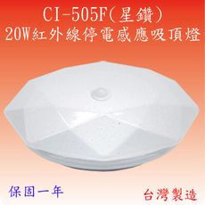 CI-505F 20W紅外線停電感應吸頂燈(星鑽-台灣製造)(滿2000元以上即贈送LED燈泡一顆