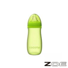 來自美國品牌ZOE x Cocome 可可萌 防爆感溫晶鑽寬口玻璃奶瓶【綠色260ml】