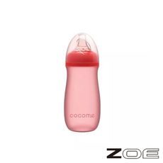 美國品牌ZOE x Cocome 可可萌 防爆感溫晶鑽寬口玻璃奶瓶【粉紅色260ml】