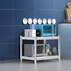 80x45x53cm不鏽鋼二層置物架-收納櫃 置物櫃 廚房架  儲物架 落地架