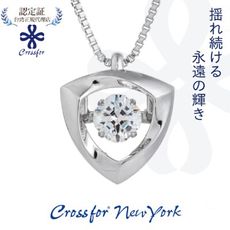 正版日本原裝【Crossfor New York】項鍊【Brush Up!撥動心弦】純銀懸浮閃動項鍊