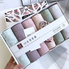 出口韓國  原宿悠品 精梳棉 銀離子抑菌透氣 女式三角褲（6條組）