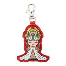 Q版白沙屯媽祖鑰匙圈 白沙屯天上聖母刺繡鑰匙圈