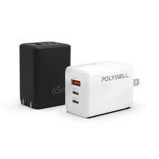 雙USB C+A 快速電源供應器 65W 適用 TYPE-C快速充電器 PD充電器 快充頭