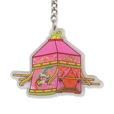 白沙屯天上聖母粉紅神轎雙面壓克力鑰匙圈 白沙屯媽祖神轎鑰匙圈