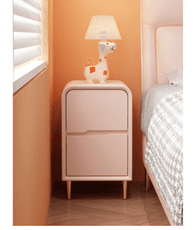 網紅床頭櫃皮輕奢臥室窄櫃簡約現代北歐實木兒童小型床邊儲物櫃30