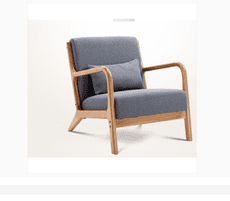 實木布藝單椅小型懶人椅陽臺椅子北歐單人沙發椅易加購公司名稱傢名商行，統一編號87248466