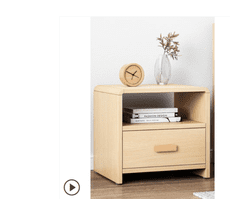 床頭櫃實木簡約現代置物架原木色免安裝中式簡約臥室床邊小型櫃子 實木轉角 高品質板材