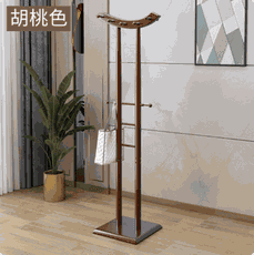 全實木落地衣帽架 中式掛衣架 臥室客廳立式掛衣服架 辦公室木質置物架 衣帽收纳架