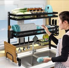廚房水槽置物架多功能臺面碗盤碗架瀝水架碗碟收納架