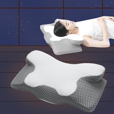 現貨 透氣舒適側睡枕 3D慢回彈蝶形記憶枕 護頸記憶棉趴睡枕 蝴蝶枕 蝶形枕 枕頭