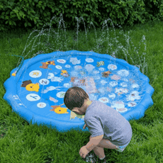 玩水墊 夏季兒童戲水墊 噴水墊 遊戲墊 草坪沙灘戶外墊 直徑1.7M送5M水管