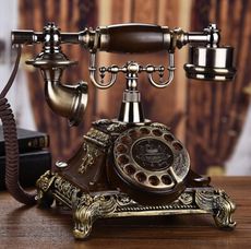歐式復古電話機座機 家用仿古電話機 時尚創意老式轉盤電話 可無線插卡