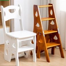 實木梯子 家用折疊樓梯椅 全實木梯子 椅子 多功能兩用梯凳 梯子 凳子
