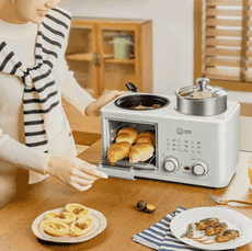 早餐機 空氣炸鍋 三明治機 蒸鍋 煎鍋 四合一早餐機 多功能蒸煮煎烤一體鍋