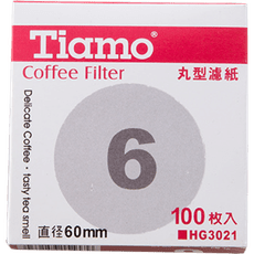 Tiamo 6號丸形濾紙 100入