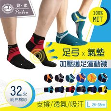 【貝柔】台灣製左右腳輕量護足足弓襪(船襪/短襪)(男)