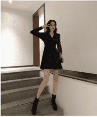 赫本小黑裙春夏新款很仙的法國小衆複古裙收腰名媛冷淡風連衣裙女 - 黑色碼數備註