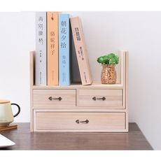 實木簡易架子桌上書架可移動置物架學生用收納櫃辦公室組合書櫃 -  書架抽屜擺件組合桐木雕花