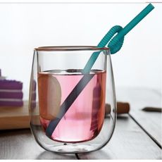 免運雙層玻璃杯涼水杯耐高溫防爆迷你杯200ml