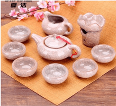 高檔陶瓷冰裂茶具套裝家用簡約實木不鏽鋼精品茶壺茶盤整套景德鎮 高檔冰裂釉，質量保證