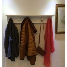 【免運費】掛衣架 置物掛架 歐式衣帽架 壁掛玄關客廳臥室門廳白色創意木質墻上掛鉤 - 純白色五鉤