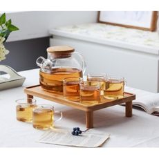 一件免運日式 玻璃茶壺 套裝 家用 下午茶 水果茶 紅茶 過濾水壺 可加熱 花草 茶具