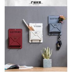 簡約現代復古信箱墻面壁掛掛鉤裝飾品創意家居室內臥室墻上小掛件