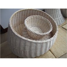 星洋家居藤椅懶人 沙發 椅子 天然柳編藤沙發休閒陽臺小椅子靠背椅 - 黑色中號含坐墊
