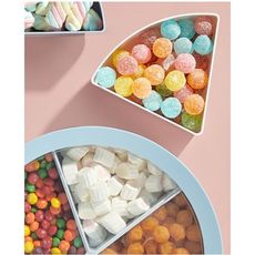 北歐簡約創意幹果盤帶蓋分格零食盤客廳家用過年糖果盒