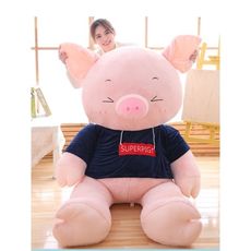 大號毛絨玩具小抱枕可愛豬公仔玩偶布娃娃女孩生日禮物豬年吉祥物 送男友送女友首選 - 柔軟不掉毛1.7