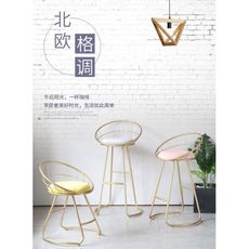 現代簡約吧椅吧台椅高腳凳吧台凳 家用北歐高腳椅子靠背酒吧凳子 - 白色架子 60坐高
