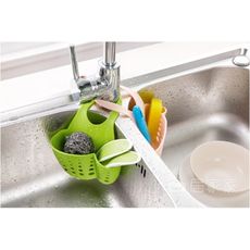 居家家水槽塑料瀝水籃收納掛籃廚房小用品廚具置物架收納架瀝水架 - 塑料款灰色