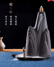 創意倒流香香爐擺件 茶道 紫砂禪意塔香香爐 觀雲