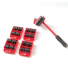 萬向輪家具三角器重物搬移移動搬家神器搬移滑輪工具五件套帶撬杆 - 重物搬家器5pc