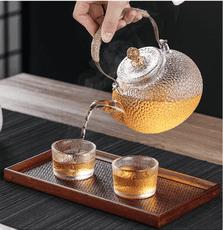 耐高溫錘紋玻璃燒水壺煮茶壺日式泡茶器迷你陶瓷茶爐茶具