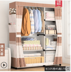 一件免運新品上市衣櫃簡易布衣櫃家用鋼管收納櫃子單人衣櫥組裝宿舍掛現代簡約兒童