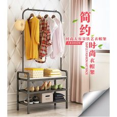 家用衣帽架現代簡約落地掛衣架衣帽架臥室衣服架鋼架衣架 - d款-黑色