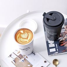 北歐陶瓷隨手杯家用防燙矽膠蓋咖啡杯辦公室水杯馬克杯大容量杯子