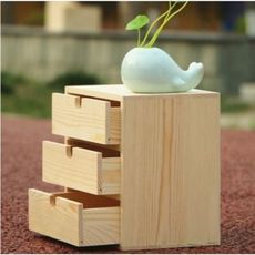 收納櫃 抽屜櫃 實木收納盒 桌面木制化妝品收納櫃 多層抽屜式 辦公室 桌上收納 儲物盒