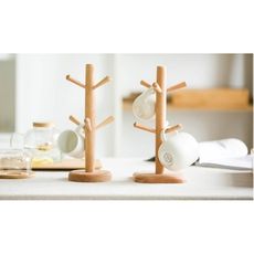 日式實木杯架家用廚房置物架水杯架子掛架馬克杯架收納架