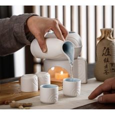 星洋家居中式溫煮酒器燙酒壺家用黃酒熱酒器暖溫酒壺白酒清酒酒具套裝陶瓷