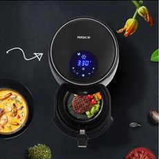 品夏智能觸屏空氣炸鍋110v臺灣家用無油煙電氣鍋薯條機跨境大容量 - 黑色美規110v