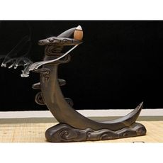 紫蘭軒*免運菩緣倒流香爐上弦月沈香檀香艾草創意香爐茶道陶瓷觀香爐室內擺件 雲月相映 意境卓然 祥雲呈