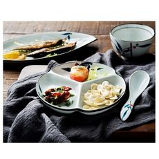 7.5寸陶瓷三格盤多用盤子分格餃子盤火鍋料理盤日式餐具