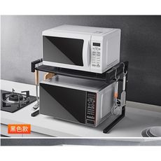 伸縮廚房置物架微波爐架子2層 落地多功能電飯煲烤箱收納用品儲物