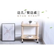 北歐可移動邊幾角幾小推車餐車家用客廳茶幾多功能收納廚房置物架 - 三角形小推車楓木色