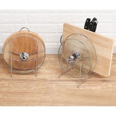 一件免運不鏽鋼刀架廚房用品砧板菜刀架菜板刀具架子刀座置物架案板收納架 - 三格刀板架